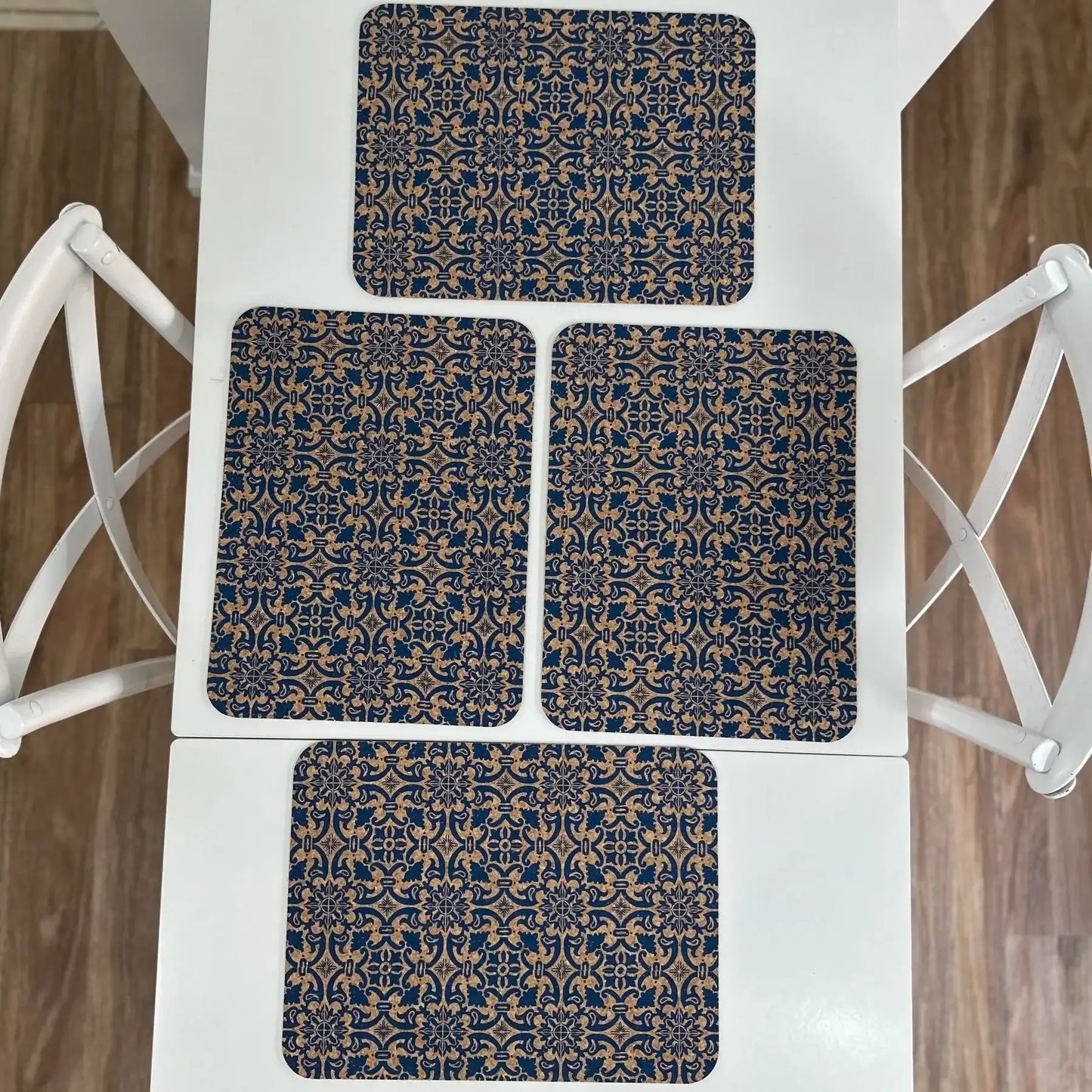 Blue pattern Cork Placemats