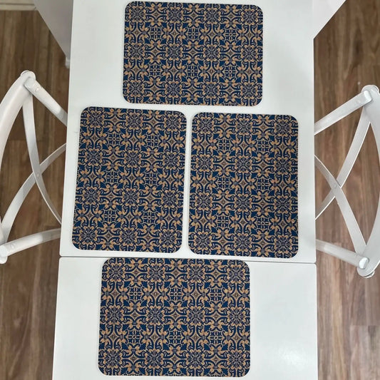 Blue pattern Cork Placemats