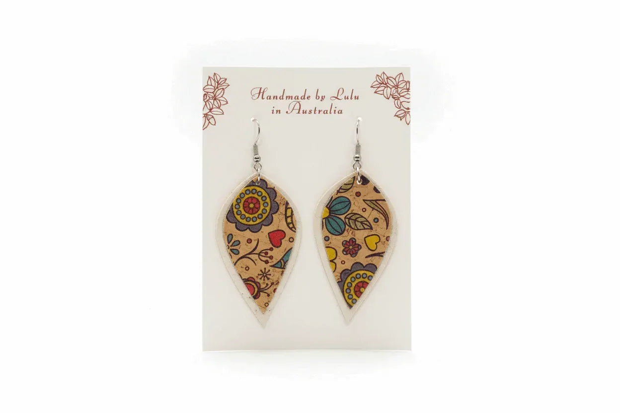 Cork Earrings handmade by Lulu | Vegan - The Cork Shop 