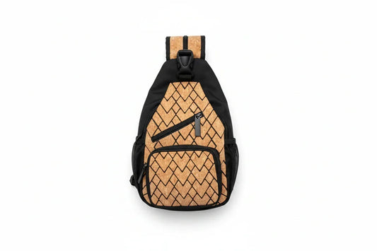 GEO Utility Cork Sling Backpack - Unisex Convertible Crossbody | Vegan Leather - The Cork Shop 