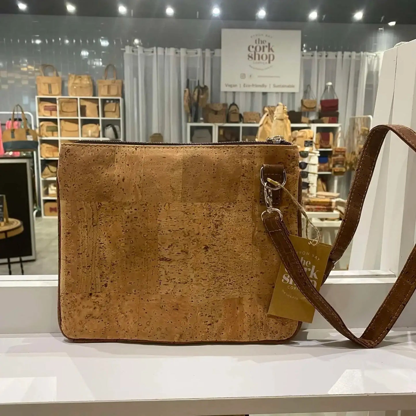 Natural Cork Slimline Handbag or Crossbody - Zeta