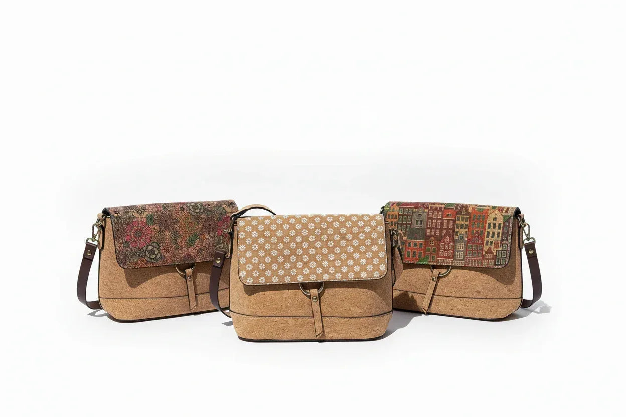 Cher Cork Handbag - Patterned Flap Crossbody & Shoulder Bag - The Cork Shop 