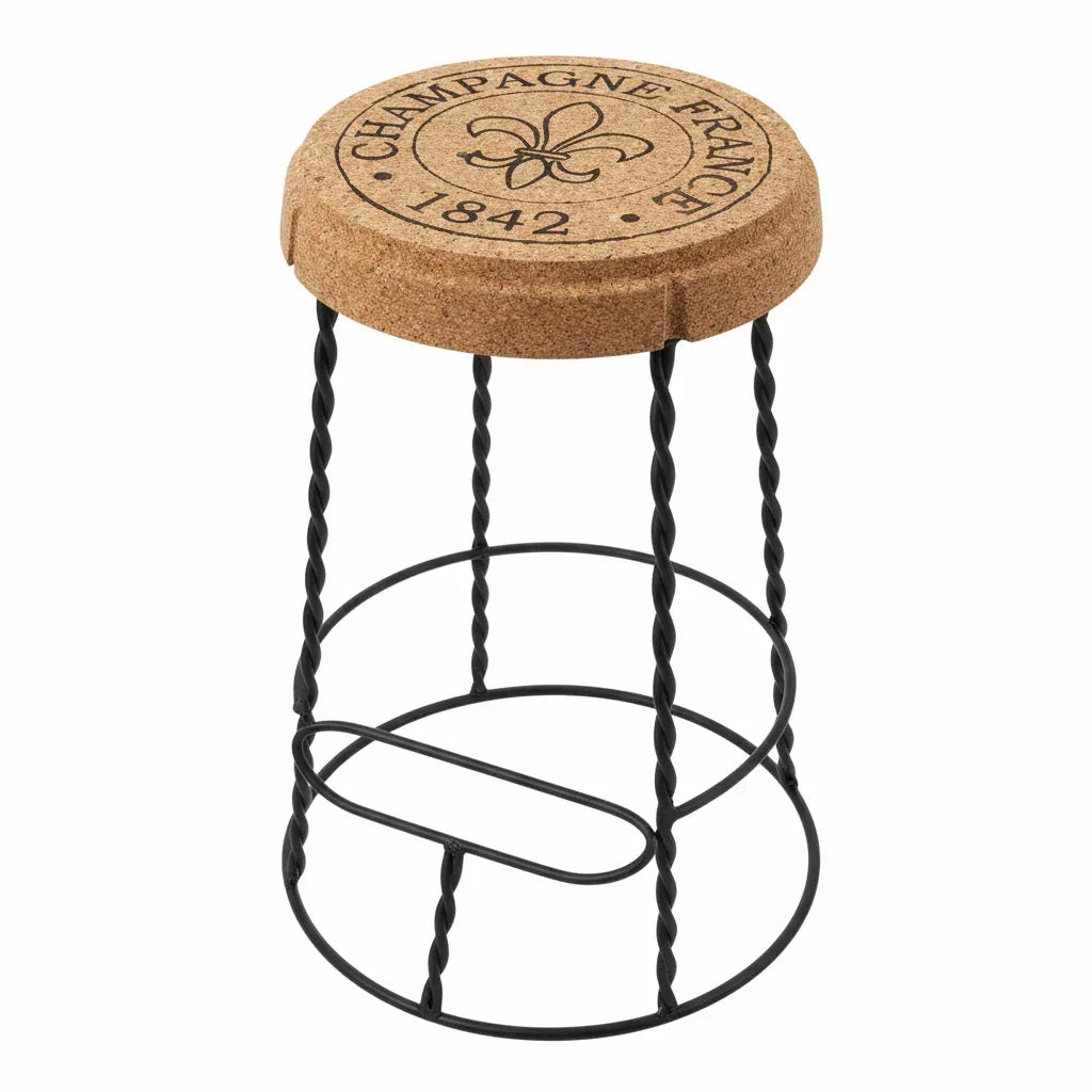 FARO- Tall cork and wrought iron Stool - The Cork Shop 