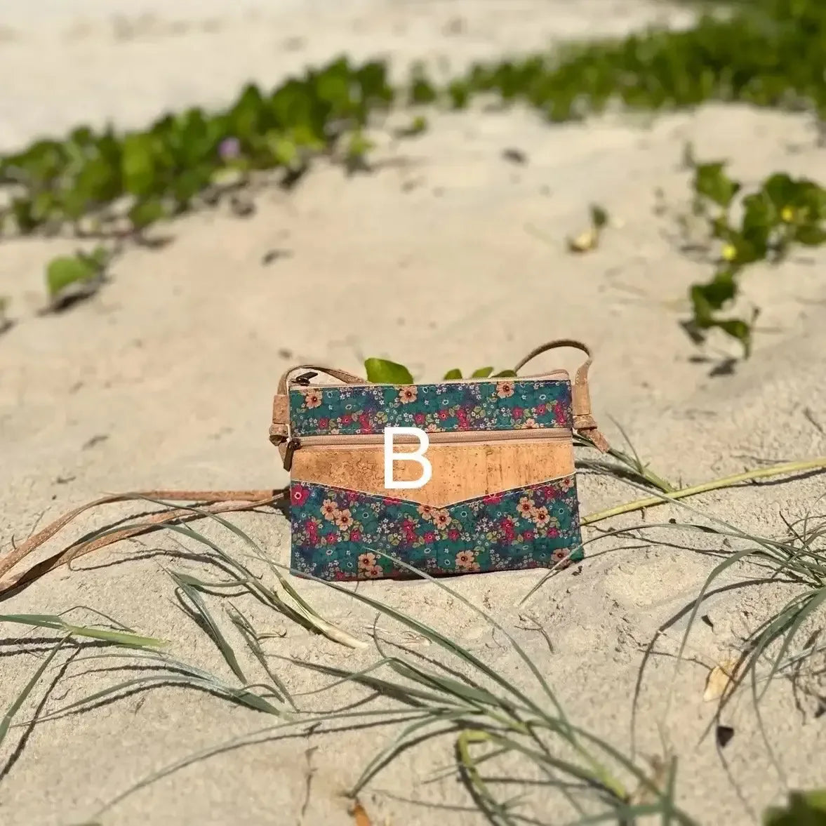 Brooke Cork Crossbody Bag - Compact Patterned Shoulder Bag - The Cork Shop 