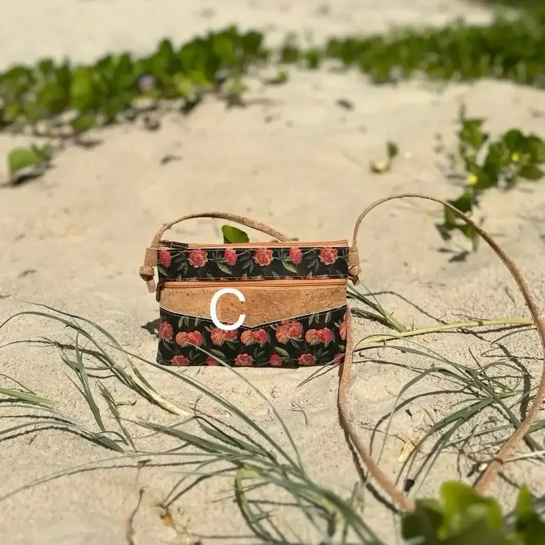 Brooke Cork Crossbody Bag - Compact Patterned Shoulder Bag - The Cork Shop 