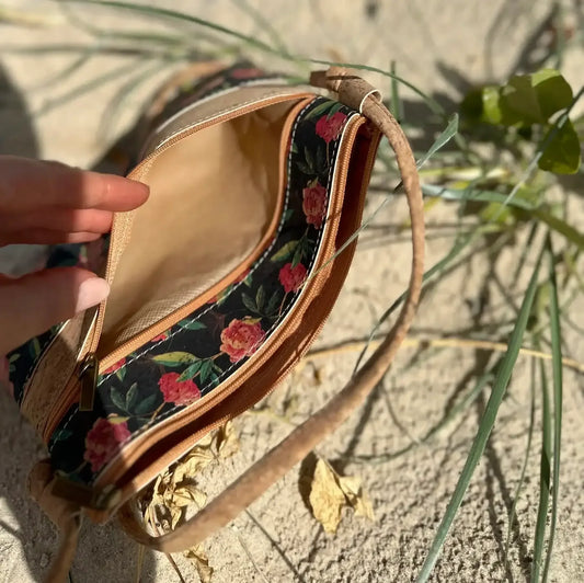 Brooke Cork Crossbody Bag - Compact Patterned Shoulder Bag - The Cork Shop 