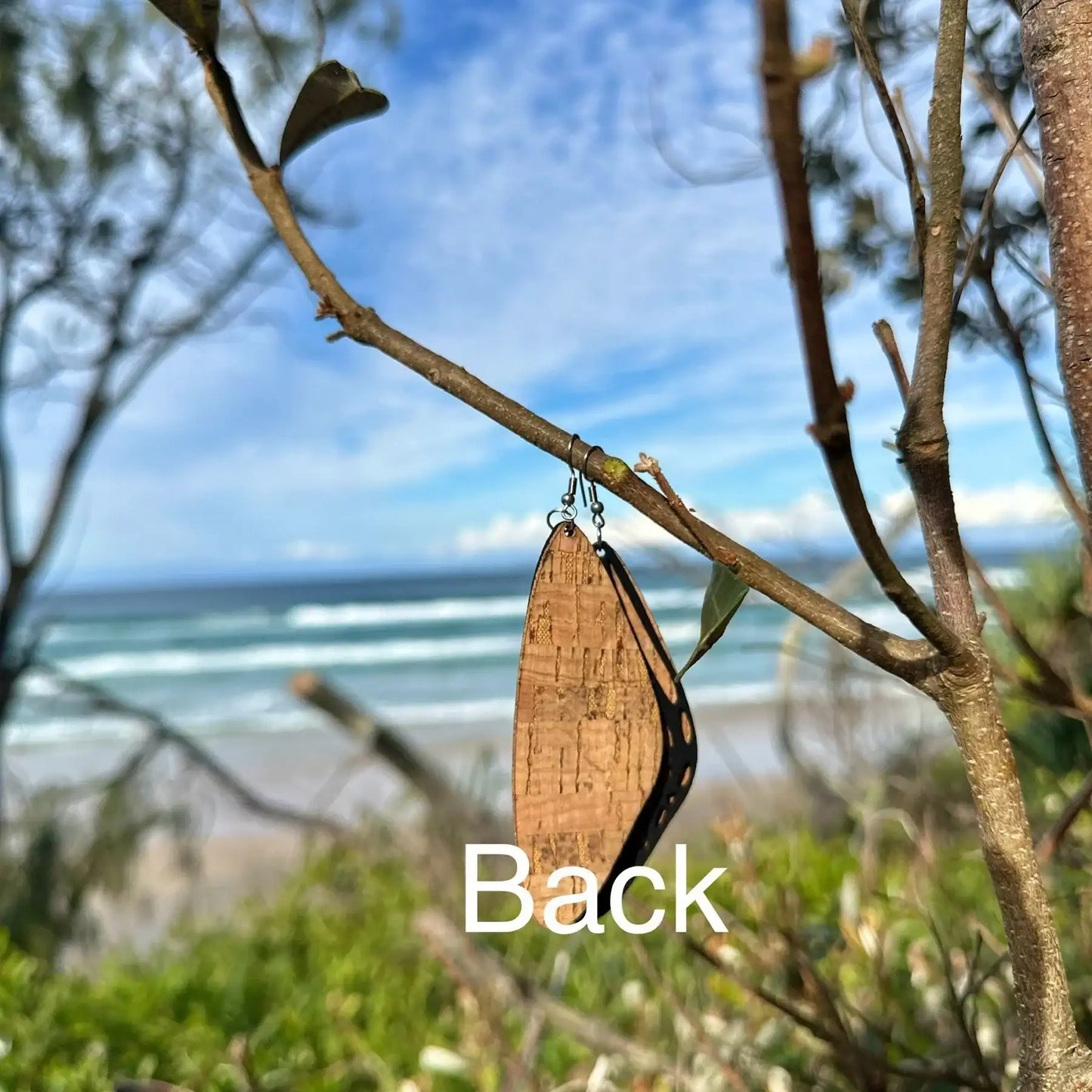 New~Butterfly Wing Cork Earrings