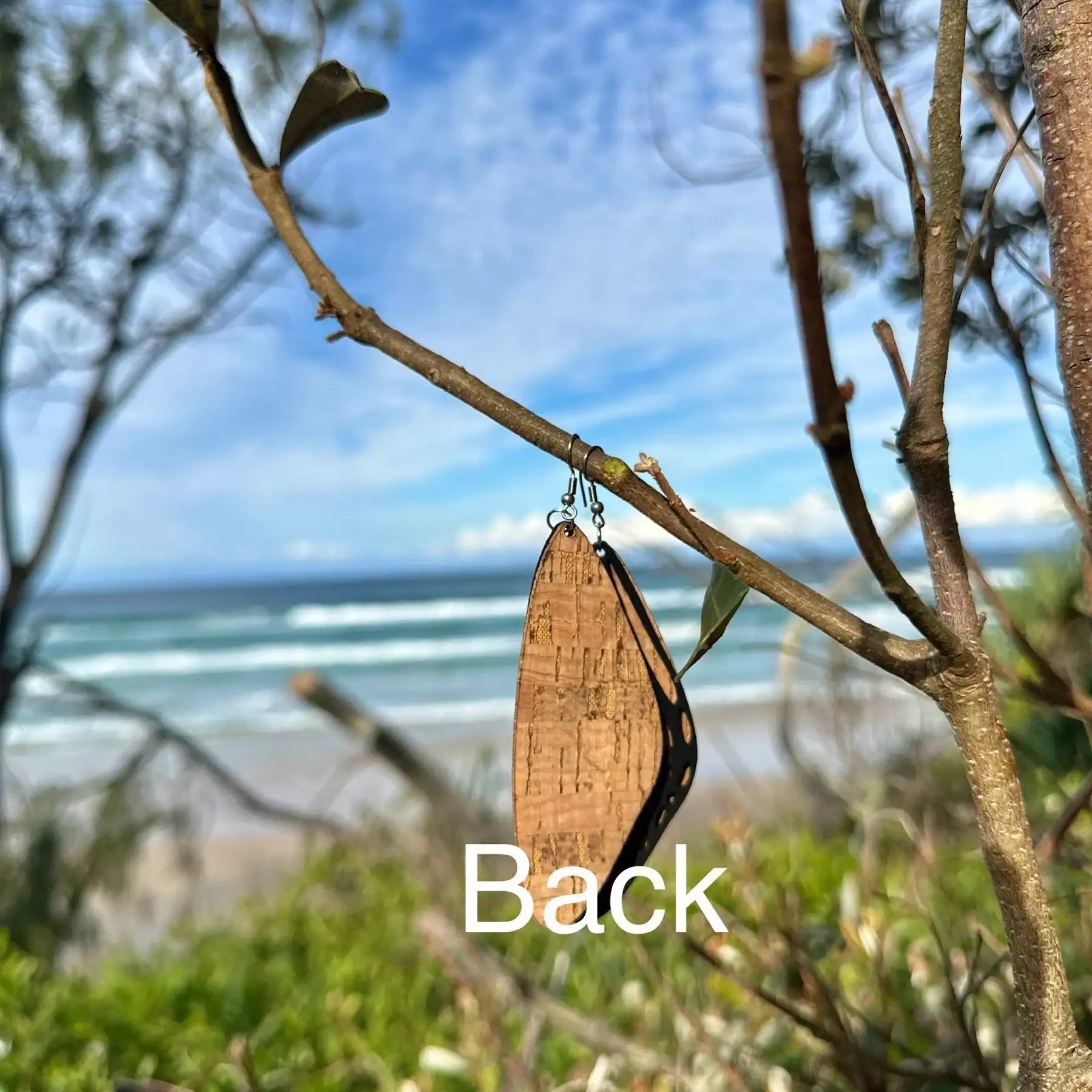 New~Butterfly Wing Cork Earrings