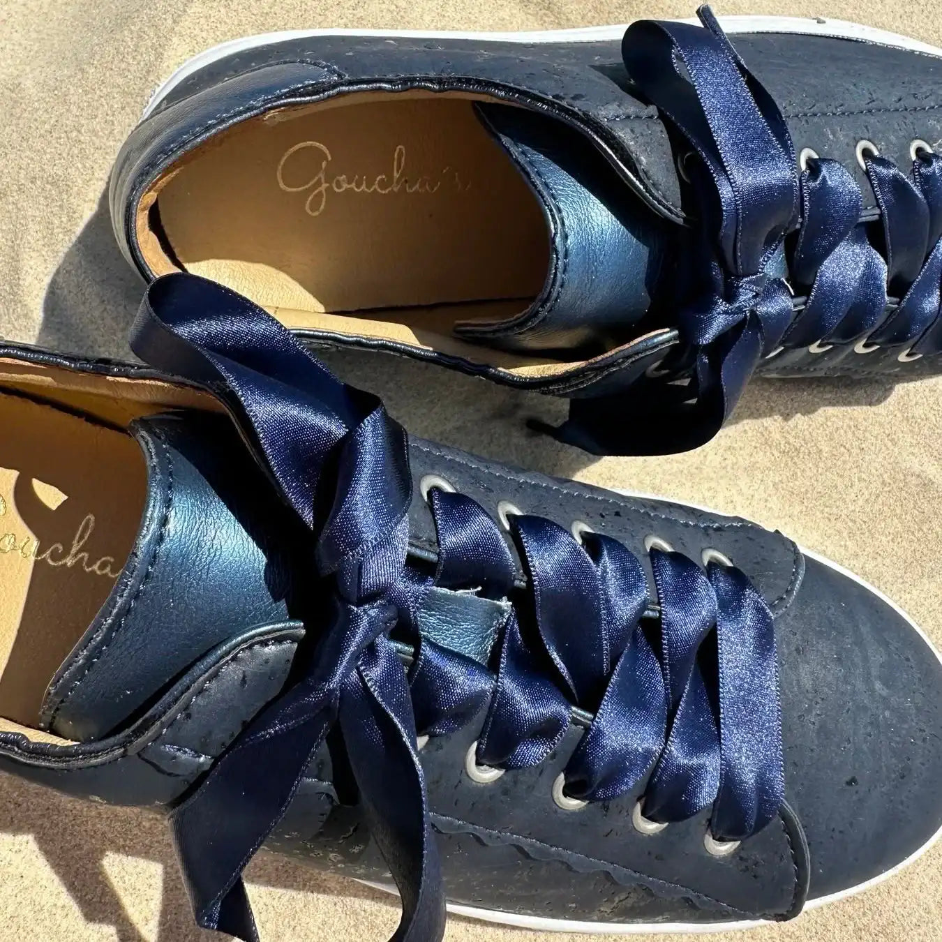 Navy Blue Cork Sneakers - Unisex Vegan Leather Shoes | Made in Portugal