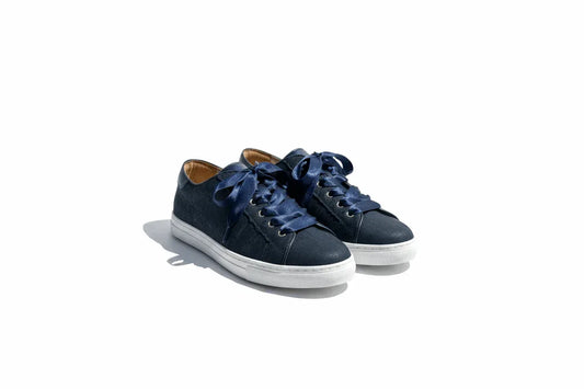 Navy Blue Cork Sneakers - Unisex Vegan Leather Shoes | Made in Portugal - The Cork Shop 