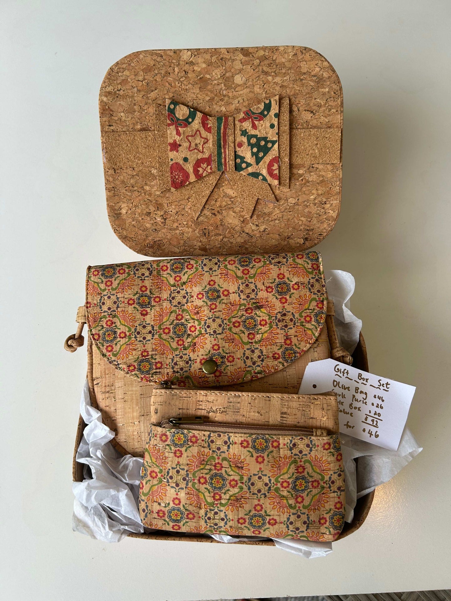 Christmas Gift Box Set - Cork Crossbody Bag & Purse