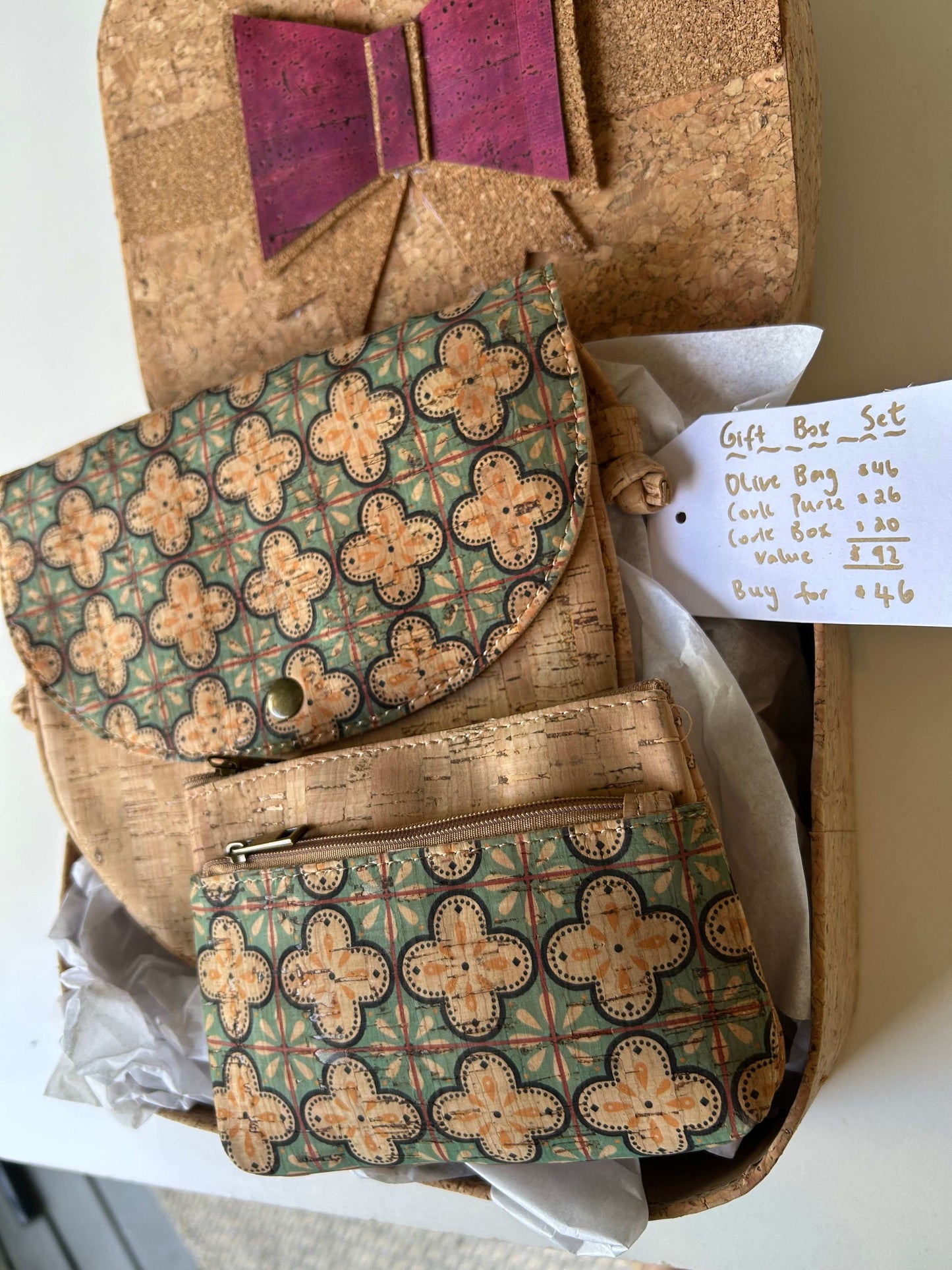 Christmas Gift Box Set - Cork Crossbody Bag & Purse