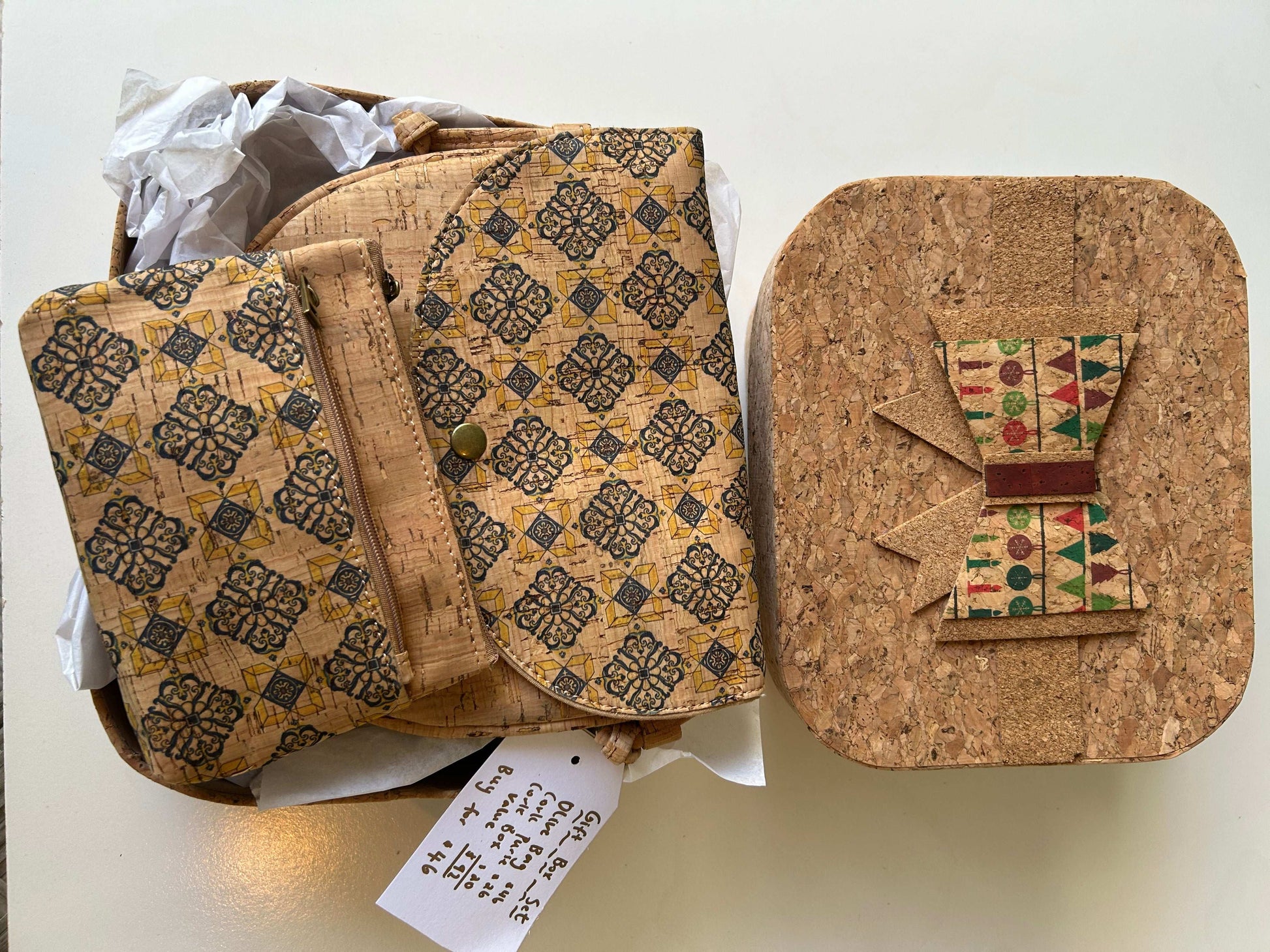 Christmas Gift Box Set - Cork Crossbody Bag & Purse