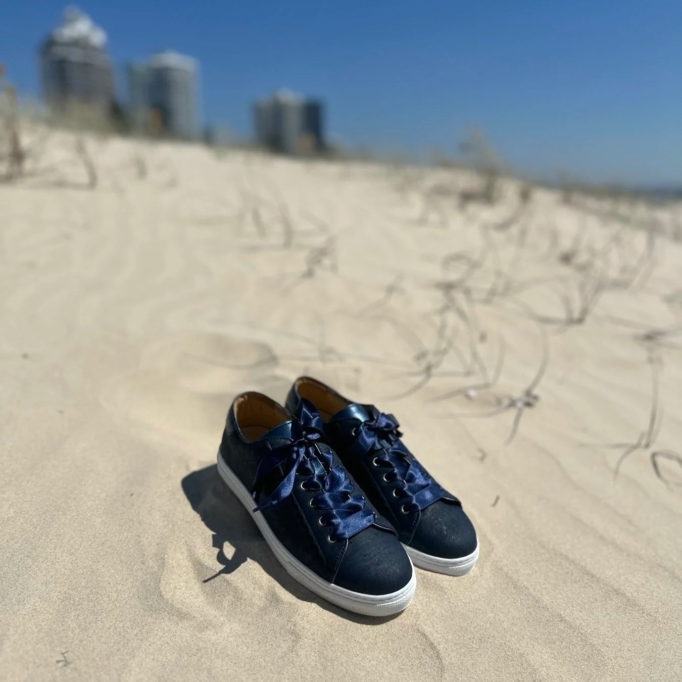 New~Navy Blue Cork Shoes