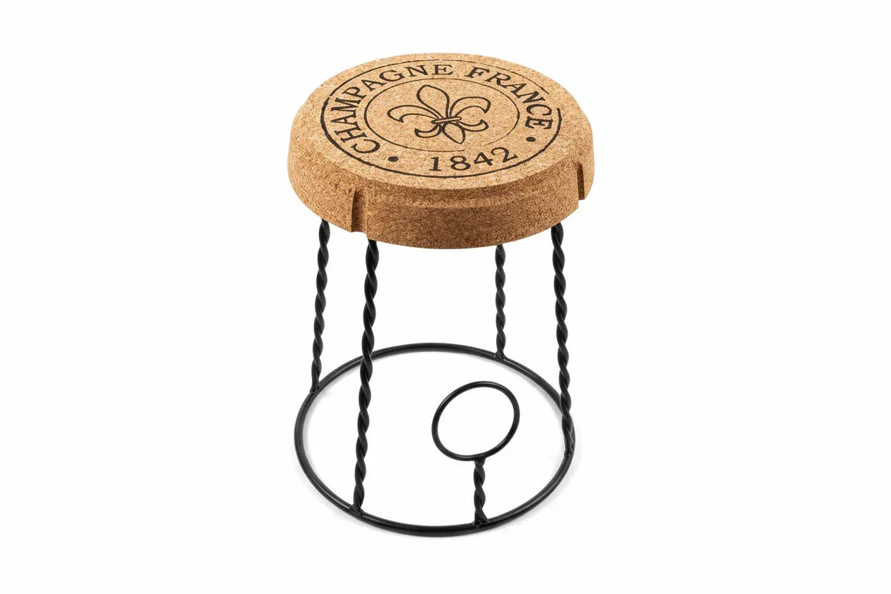 SINTRA- small cork and wrought iron Stool - The Cork Shop 