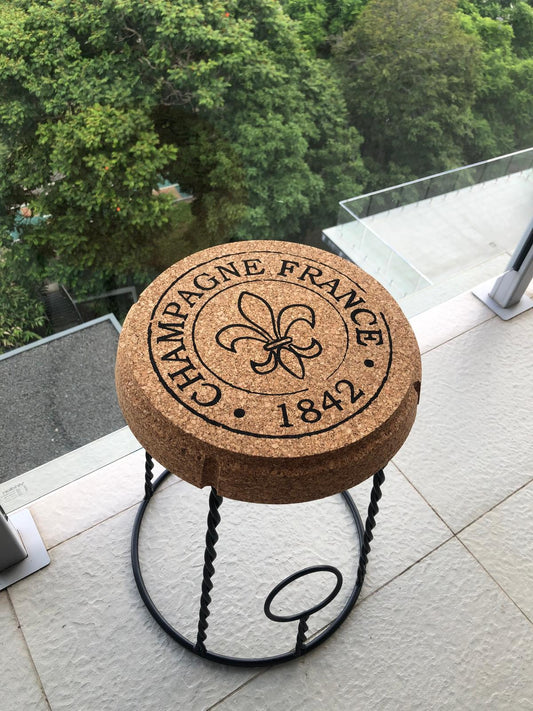 SINTRA- small cork and wrought iron Stool