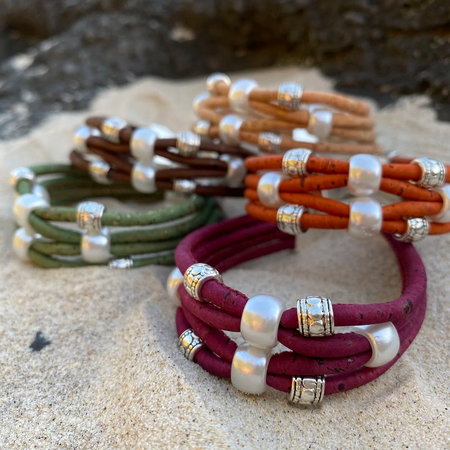 Colourful Cork Pearl Bracelet