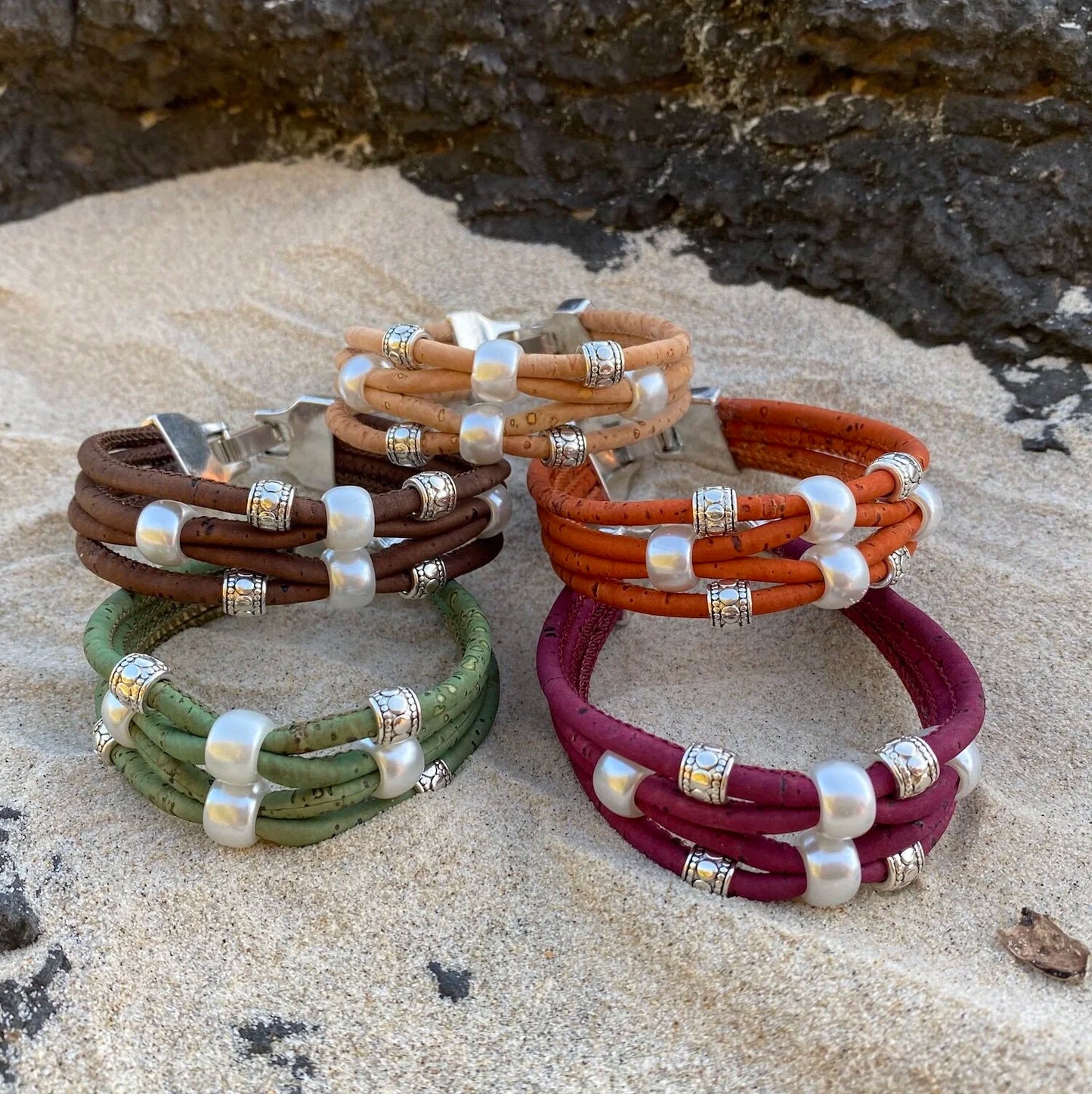 Colourful Cork Pearl Bracelet