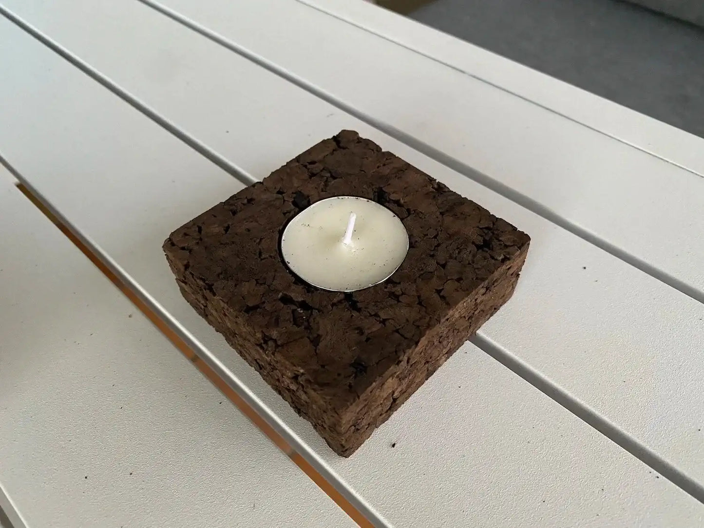 Natural Cork Tea Light Square