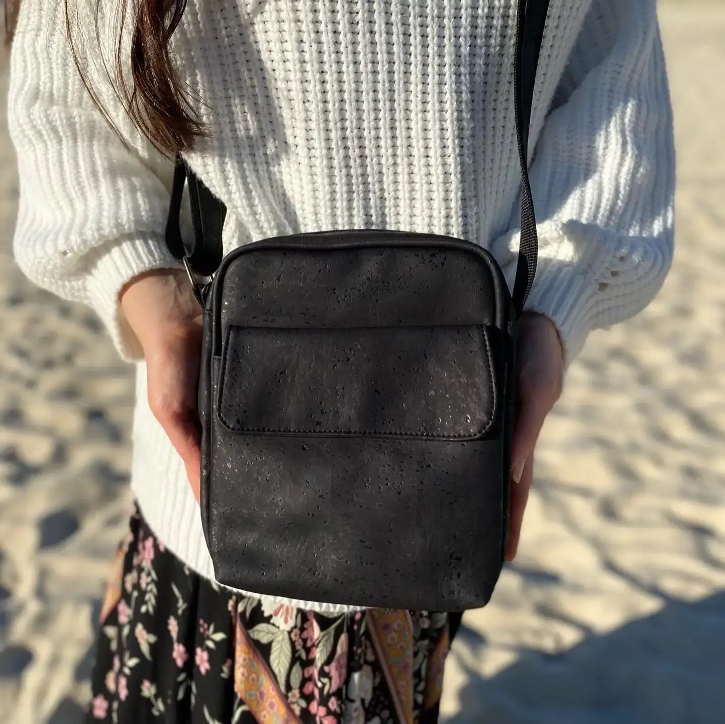 Cork Satchel Bag - Coco with Flap