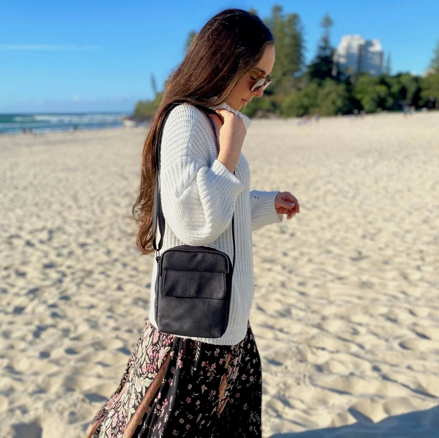 Cork Satchel Bag - Coco with Flap