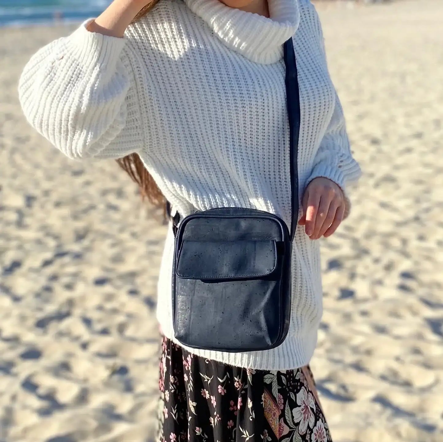 Cork Satchel Bag - Coco with Flap