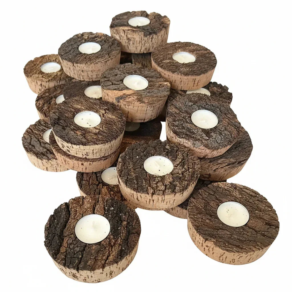 Virgin Cork Round Tea-Light Holders - The Cork Shop 