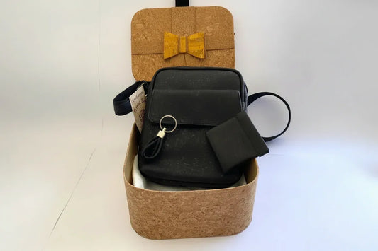 Cork Gift Box - Black Bag, Keyring & Coin Pouch - The Cork Shop 