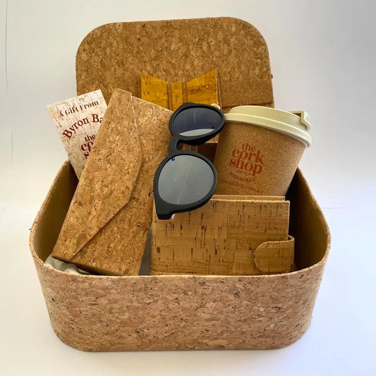 Mens Gift Box - Natural Cork Wallet, Sunglasses, Case & Coffee Cup