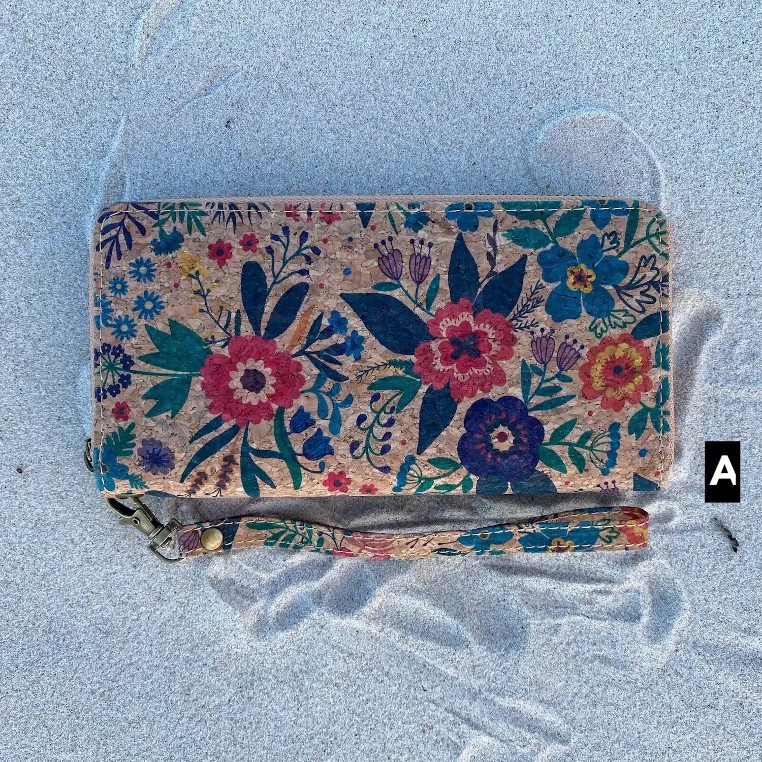 Cork Zip Wallet with Hand Strap - Kylie