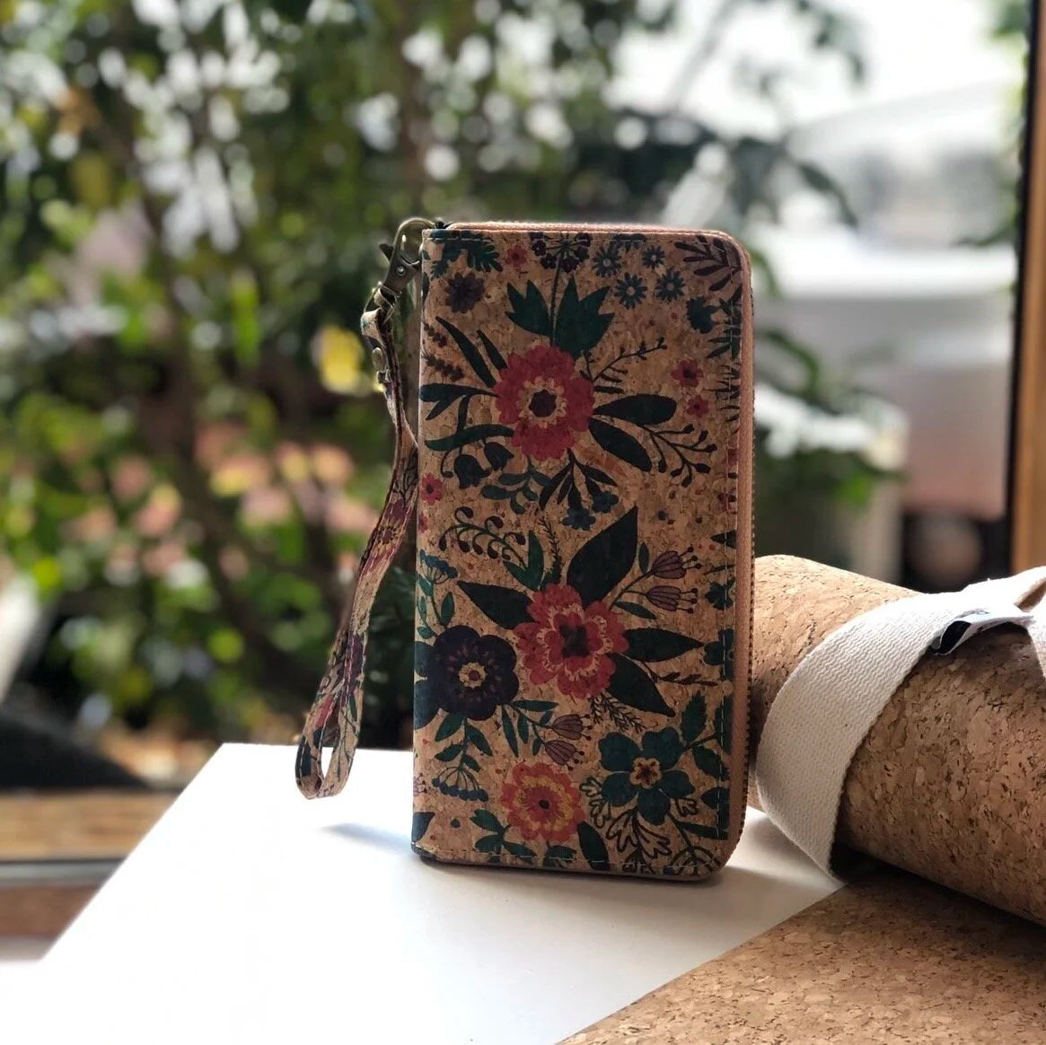 Cork Zip Wallet with Hand Strap- Kylie