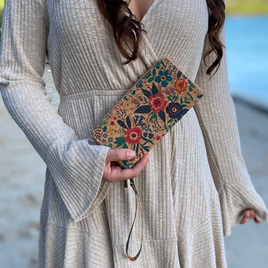 Cork Zip Wallet with Hand Strap - Kylie