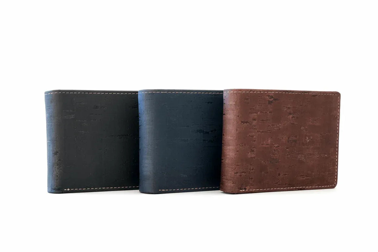 Men's Cork Wallet - Ross | Lightweight Vegan Leather Bifold - The Cork Shop 