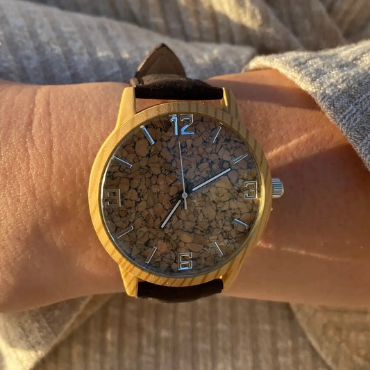 Watch with Cork Face - Brown, Green or Natural Cork Strap