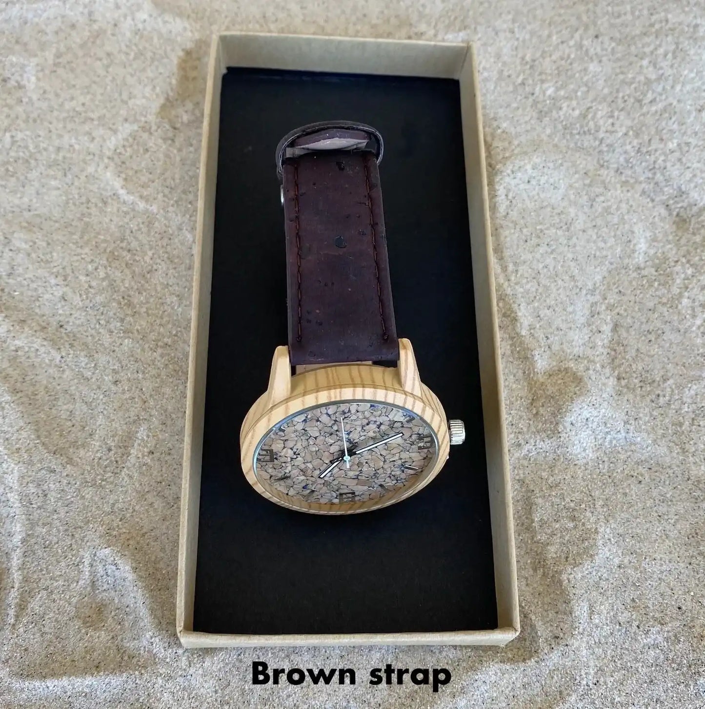 Watch with Cork Face - Brown, Green or Natural Cork Strap