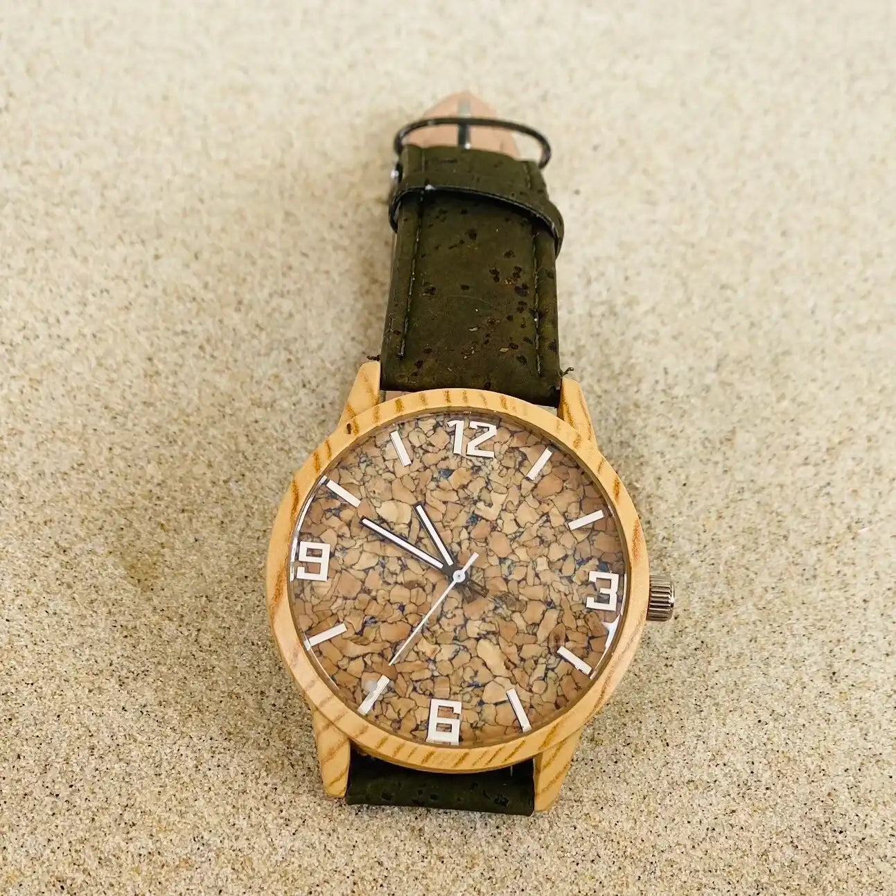 Watch with Cork Face - Brown, Green or Natural Cork Strap